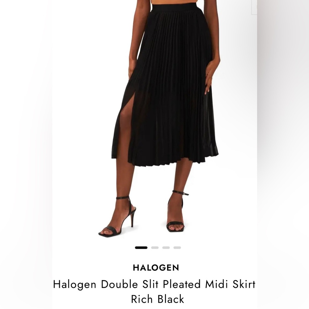 Halogen Double slit pleated skirt